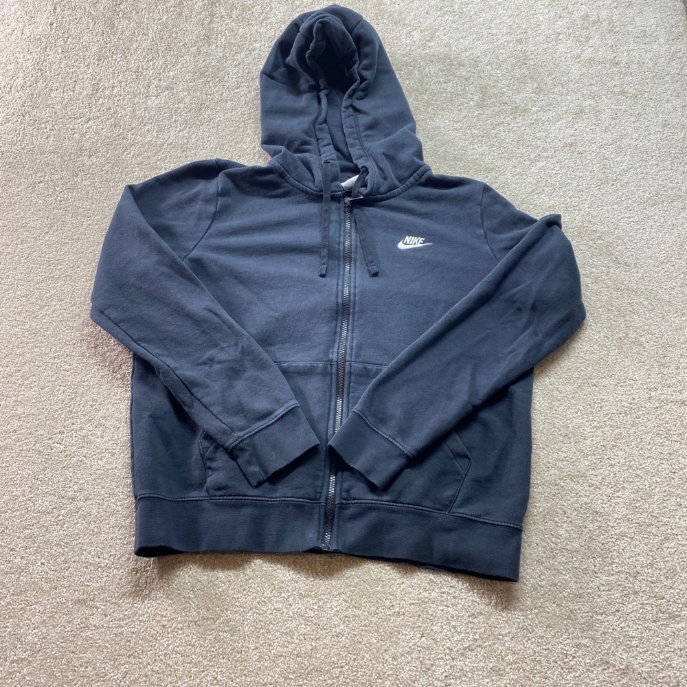 Nike Sweater Mens Medium Black Full Zip Hoodie Casual Comfort Sportswear